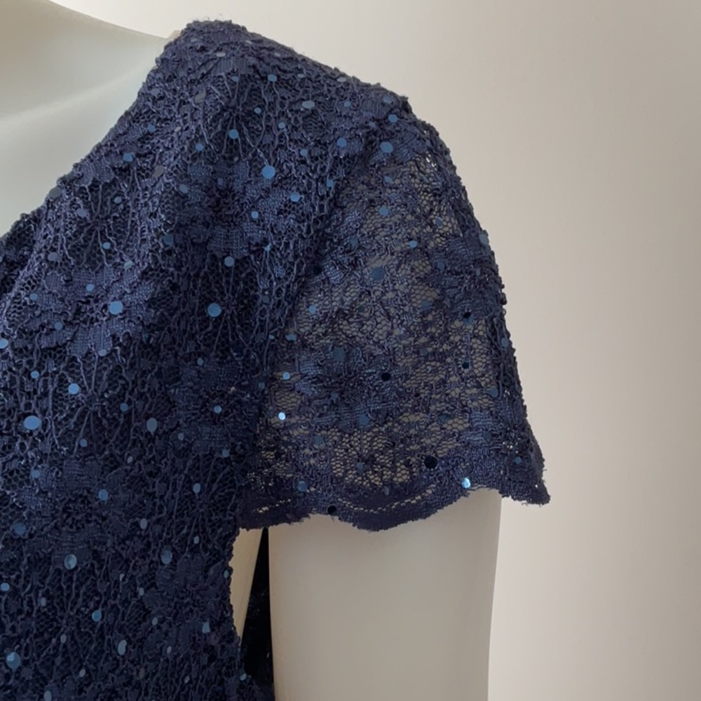 Connected Apparel Lace Sequin Dress - Picture 4 of 11